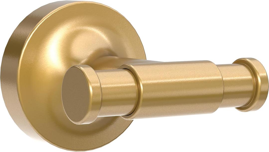 Franklin Brass Voisin (1-Pack) Towel Hooks Satin Gold Wall Mounted for Robes & Towels 2-Prong Holder, Bathroom Accessories VOI35-BB