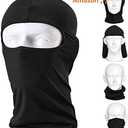 Balaclava Tactical Face Mask Hood Neck Gaiter 1 Pack (Black) (Black)