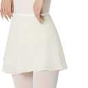 Dance Skirts for Women, Women Ballet Wrap Skirt with Adjustable Ties (Medium, Off-white)