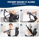 5702957 Arm Sling, Adjustable shoulder Strap with 4-Lab Lock, Breathable fabric for All-Day Comfortable, Black (Large: Height 5'10"-6'4",Weight 180-235 lb)