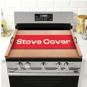 Riveira 30 x 22 Bamboo Natural Stove Top Covers for Electric Stove & Gas Stove Top Covers for Gas Burners – Large Gas Stove Cover with Handle & Juice Groove – Rustic Stove Covers for Gas Stove Top