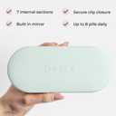 Dosey Compact Travel Pill Organizer - Pill Case with 7 Compartments for Medicine Storage & Protection – Stylish & Elegant Medication Organizer with Mirror, Sage