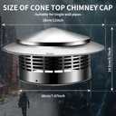 YAQAERIO 8 Inch Chimney Cap, 304 Stainless Steel Stove Pipe Cap with Spark Arrestor Mesh, Dual Fastening System for 8" Inner Diameter Wood Stove Pipe