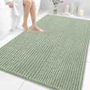OLANLY Bathroom Rug Mat 59x35, Thick Soft and Absorbent Chenille Bath Mat, Non-Slip Rubber Backing, Machine Washable Quick Dry Bath Rugs for Tub Shower Floor, Home Decor Accessories, Sage Green