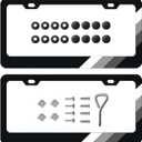 Xnqdre 2 Pack Tri-Color Sport License Plate Frame, Aluminum Alloy 3 Color Sports License Plate Cover Holder Compatible for Toyota TRD Tacoma 4Runner Tundra Rav4 Highlander. (White, Gray)