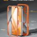 Miracase for iPhone 17 Case 6.3'', Full-Body Military Grade Drop Protection Outdoor Phone case with Built-in Glass Screen &Camera Control,Easy Installation,No Gap,Compatible with MagSafe, Orange