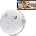 Wireless WiFi Smart Camera Smoke Detector 1080P Video Indoor Nanny Camera for Pets Home Security Wall Mount Night Vision, Loop Filming, Motion Detection, Live Viewing, Android iOS Free App, No sound