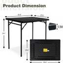 3ft Rectangular Folding Table for All-Occasion, Foldable Table with HDPE Tabletop and Steel Legs, Durable and Stable Small Folding Table, Perfect for Camping, Picnic, Party, Indoor & Outdoor, Black