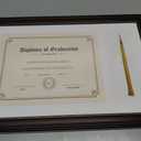GraduationMall 11x17 Mahogany Diploma Frame with Tassel Holder for 8.5x11 Certificate Document,Real Glass, Black over Gold Mat