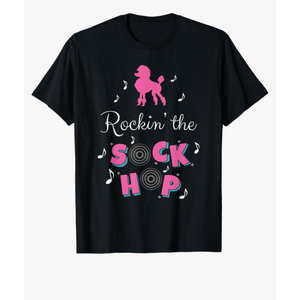 Sock Hop Costume Girls Women Pink Poodle T-Shirt XS