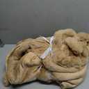 L'AGRATY Faux Rabbit Fur Blanket: 50" x 60" Luxury Soft Fluffy Thick Fur Throw Blanket for Couch Bed - Cozy Plush Bubble Blankets for Winter: Warm Flannel Fleece Decorative Blanket(Milk Tea Brown)