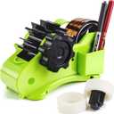 Green Packaging Tape Dispenser with Compartment Slot and 1"& 3" Dual-roll cores,semi-Automatic Desk 3/4" Heat Tape Dispenser & Cut, Designed for Office,School and Warehouse.