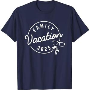 Family Vacation 2025 Funny Trip T-Shirt (Small, Black)