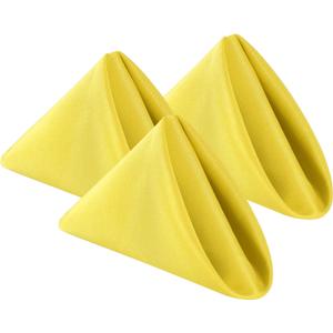 Bailarina Cloth Napkins Set of 40,17x17 inches Dinner Napkins Cloth Washable,Polyester Square Table Cloth Napkin Bulk with Hemmed Edges Ideal for Banquets, Parties and Weddings-Yellow