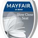 Mayfair Cassel Slow Close Toilet Seat, Easy Clean, Non Slip Premium Wood Seat, Easy Install, Made in USA, Elongated, White