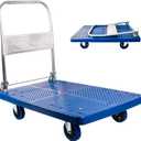 660lbs Foldable Platform Truck Dolly with Swivel Wheels, Heavy Duty Moving Platform Hand Truck, Moving Flatbed Cart Push Cart Platform Dolly Cart for Groceries, Warehouse(35.43" x 23.62")