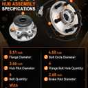 Aspligo 2Pcs 515064 Front Wheel Bearing Hub Assembly Compatible with Nissan Frontier 2005-2018, Pathfinder 2005-2012 Xterra 2005-2015, for Suzuki Equator 2009-2012, 6 Lug w/ABS