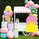Colingmill 3 ft Ice Cream Party Decorations Cute Dessert Party Cardboard Cutouts Birthday Background Decor for Ice Lolly Candy Summer Baby Shower Wedding Supplies Decor, 35.43 x 15.75 inches