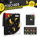 Trading Card Binder 4 Pocket,400 Pocket Card Collection Binder with 50 Removable Sleeves,PU Waterproof Top Card Book,3-Ring Zipper Collectible Trading Card Album for MTG/TCG/Card Holder Gift(Black) (Small)