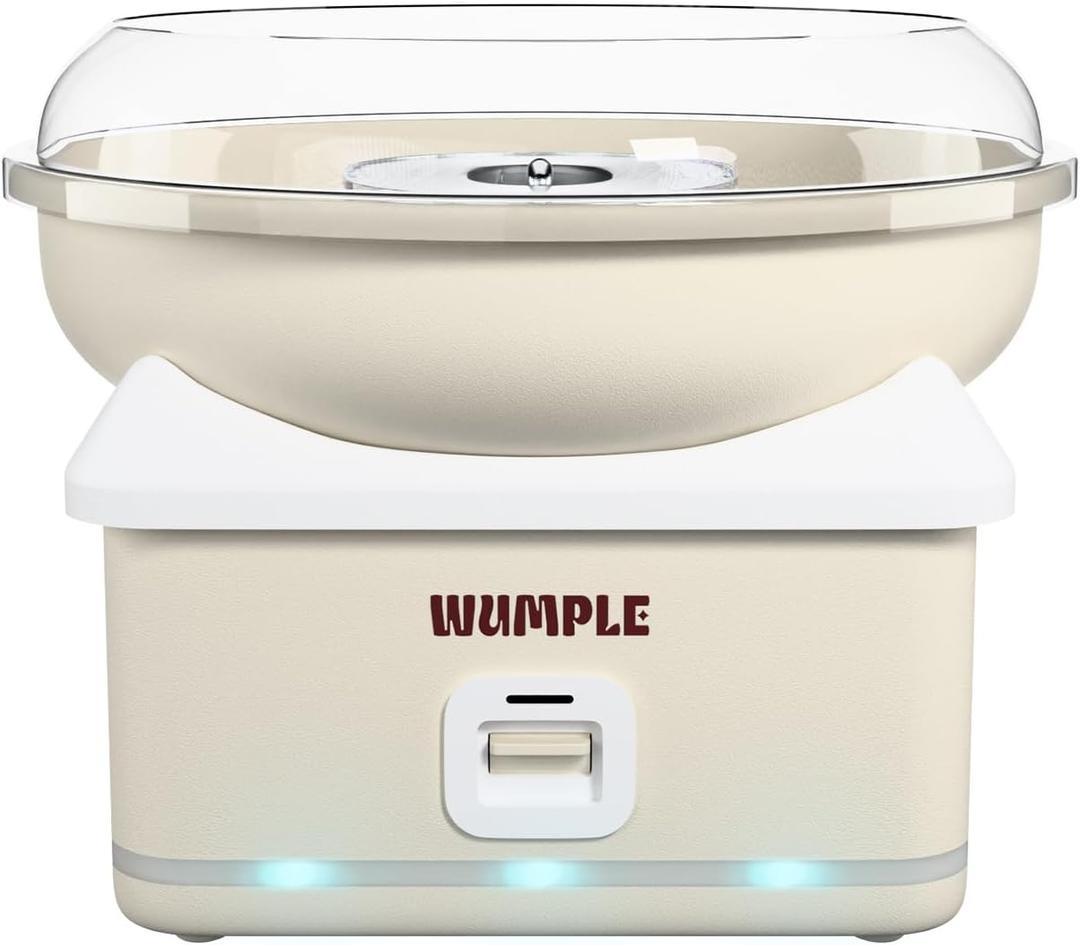 Cotton Candy Machine with LED Lights, Quick Heat-Up, Electric Machine with Large Bowl for Parties, Home & Business (Cream)