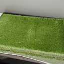 Dog Grass Pad with Tray 23x35 Soft-Touch Artificial Grass Pad for Dogs Potty with Pee Pads Washable & Puppy Porch Potty Tray Dog Litter Box Indoor & Outdoor, Pet Turf for Puppy Toilet Training