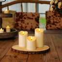 Homemory Rechargeable Flameless Candles, LED Candles, Battery Operated Candles with Remote and Timers, Outdoor Waterproof, Long Lasting, Set of 3
