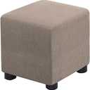 Bifaunvogel Ottoman Cover Square Folding Storage Ottoman Slipcovers Jacquard Stretch Cube Footrest Foot Stool Covers Protector with Elastic Band (Small,Sand)