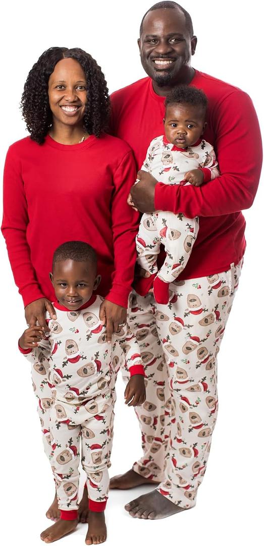 Burt's Bees Baby Family Matching Holiday Pajamas - Organic Cotton PJs for Infants, Toddlers, Kids, Men, and Women