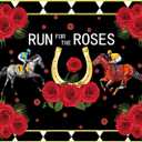 BELECO 8x6ft Fabric Run for The Roses Backdrop Derby Horse Racing Party Decorations Backdrop Horse Race Party Decor Banner Photo Booth Shoot Studio Props