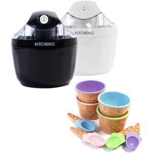 Kitchen HQ 2-pack Ice Cream Makers with Cups and Spoon  (Black)