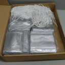 Eaasty 200 Pack Neck Hang Badge Holder with Labels, Clear Hanging Lanyard Style Name Badges Waterproof Name Tag Holders with Lanyard for Meeting Seminar Show Event and Conference