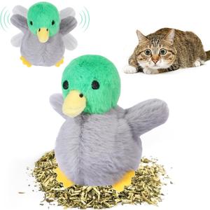 Flapping Brid Cat Toy - Interactive Cat Exercise Toy with Lifelike Bird Chirp Rechargeable Cat Catnip Toys for All Breeds