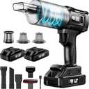 Car Vacuum Cordless, 35000PA Strong Suction Handheld Vacuum with 2 Detachable Batteries, 60Min Runtime Portable Vacuum Cleaner for Car Detailing, Pet Hair, Home Couch & Office, 350ML XL Dust Cup