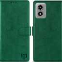 ZZXX for Motorola Moto G Play 2024 Wallet Case with [RFID Blocking] Card Slot Kickstand Magnetic Closure Leather Flip Fold Protective Phone Case for Moto G Play 2024 Case Wallet(Green-6.5 inch)