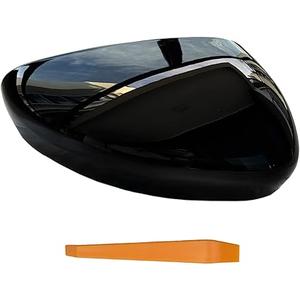 Driver and Passenger Side Mirror Cover Glossy Black, 11x5 inches and, 10x4 inches