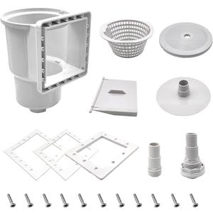 Above Ground Pool Skimmer, Thru-Wall Skimmer, Above Ground Pool Skimmer（With Accessories）Opening Width 6 Inches, Compatible With All Standard Pool Wall Openings, Replace SP1091LX Above Ground Pool Skimmer