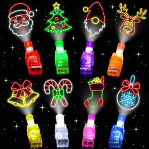 COKOKA Christmas Party Favors, 32 Finger Lights Goodie Bag Stuffers for Kids, Bulk light Up Small Christmas Toys Stocking Stuffers Fillers, Classroom Favors Gifts Prizes for Student Treats Supplies
