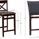 Linon Triena X Back Folding Counter Stool, Brown, 20"D x 17.01"W x 37"H