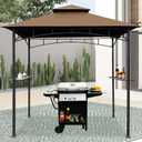 EasyLee 8'x5' Grill Gazebo Canopy Cover - Waterproof Replacement Top with T-Hook,Khaki