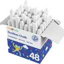 Dustless White Chalk for Kids, 48PCS Wet-Erasable Crayon-Touch Sidewalk Chalk, Non Toxic Toddler Chalks Drawing Writing Chalkboard Chalk Art Tool