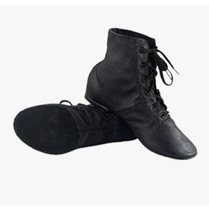 Cheapdancing Women’s Leather Practice Dancing Shoes Jazz Boots Soft-Soled High Boots, Black, 5Yrs size