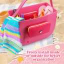 Biubee 2 Sizes Silicone Pouches fits Bogg Bag Accessories - Large Insert Bag with Charms for Keeping Phone Makeup Cash Keys from Sand Water (Pink)