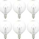 40W Light Bulbs,Wax Warmer Bulbs,E12 Candelabra Base 120 Volt Round Light Bulbs for Full Size Scentsy Warmer ,Wax Melt Warmer,Chandelier Table Lamp Wall Sconces ,Soft Warm White,G50/120V,6 Packs