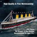 CubicFun 3D Puzzles for Adults - LED Titanic 35'' Large Ship - New Home Desk Decor - House Warming, Wedding, Anniversary, Valentines Day Gifts for Him Her Teacher Long Distance Relationship Gifts