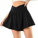 Merqueen Flowy Shorts Crossover Athletic Shorts for Women High Waisted Summer Skorts for Golf Tennis XXL