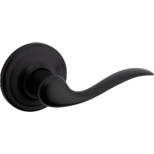 Kwikset Tustin Dummy Door Handle, Single Sided Lever for Closets, French Double Doors, and Pantry, Matte Black Non-Turning Right Handed Interior Push/Pull Lever, with Microban Protection (1 Count (Pack of 1))