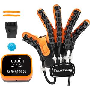 Rehabilitation Robot Gloves, Finger Exerciser for Stroke Recovery Hand Glove Equipment Hand Function Rehabilitation (Orange Right Hand M)