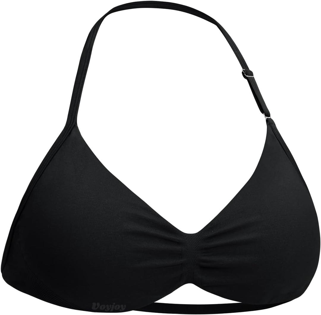 VOYJOY Impact Strappy Bra Sports Bras for Women Basic Crop Workout Sexy Tank Gym Yoga Bra (Black, XL)