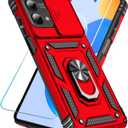SunStory Phone Case for Motorola Moto G Stylus 5G 2023 Case with HD Screen Protector & Slide Camera Cover & Kickstand, [Military-Grade] Phone Case for Moto G Stylus 5G 2023 (Red)