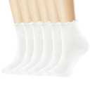 DQCUTE Women's Ruffled Socks,Cute Ankle Boot Frilly Soft Breathable Knit Cotton Lettuce Trim Crew Socks for Teen Women  5-9 , 4Pairs,White Color